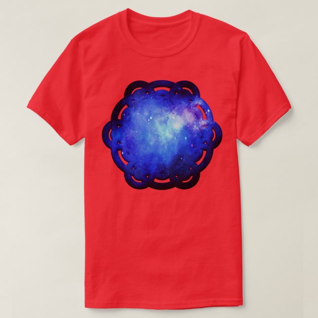 Camiseta Blue Cosmos Space Flower Of Life Mandala (Frente do Design)