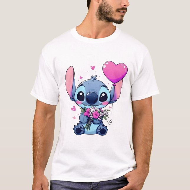Camiseta Blue Creature Love Tee – Whimsical Character Shirt (Frente)