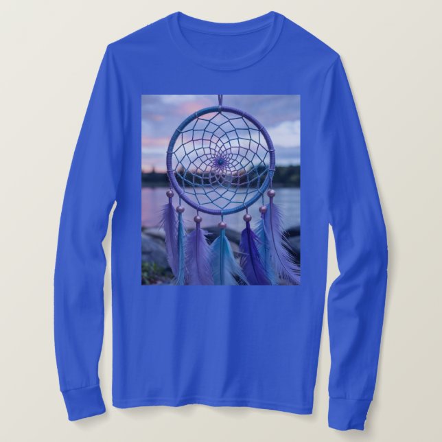 Camiseta Blue Dreamcatcher Sunset Sky T-Shirt (Frente do Design)