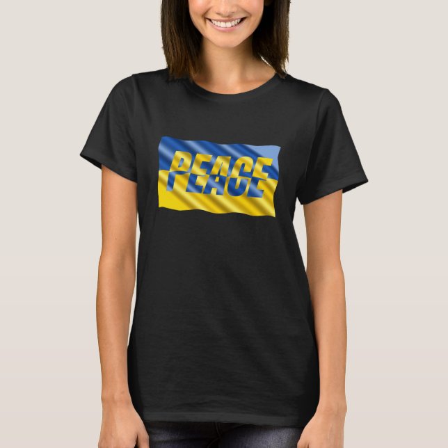 Camiseta Blue e Yellow Ucrânia inspiraram Sem guerra de paz (Frente)