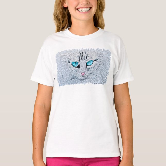 Camiseta Blue Eyed Fluffy Cat (Frente)