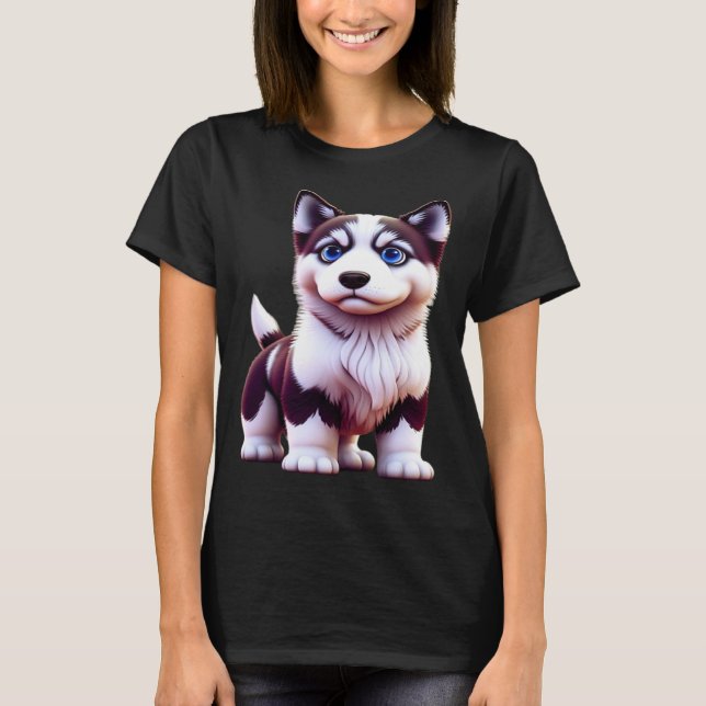 Camiseta Blue Eyed Husky Puppy (Frente)