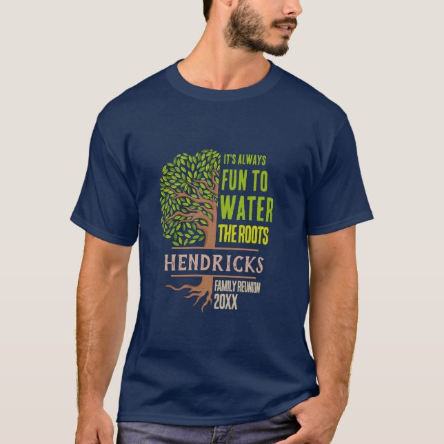 Camiseta Blue Family Tree themed custom Family Reunion T-Sh (Frente)