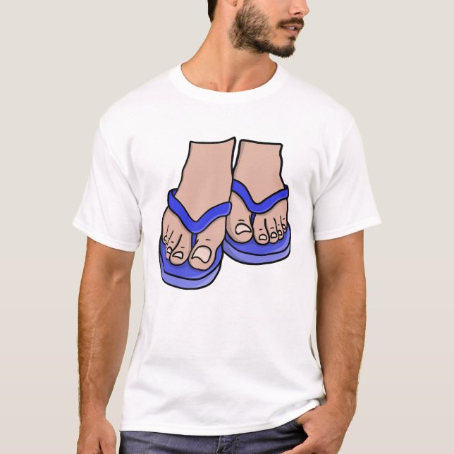 Camiseta Blue Flip Flop Feet (Frente)