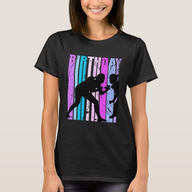 Camiseta Blue Girls Wrestling Wrestler Womens Grandaughter  (Frente)