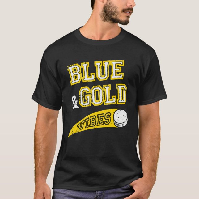 Camiseta Blue & Gold Vibes Hockey Team Fan (Frente)