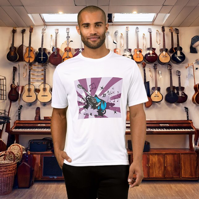 Camiseta Blue Guitar Mens Ativos (Criador carregado)