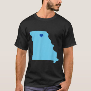 Camiseta Blue Heart In State Of Missouri
