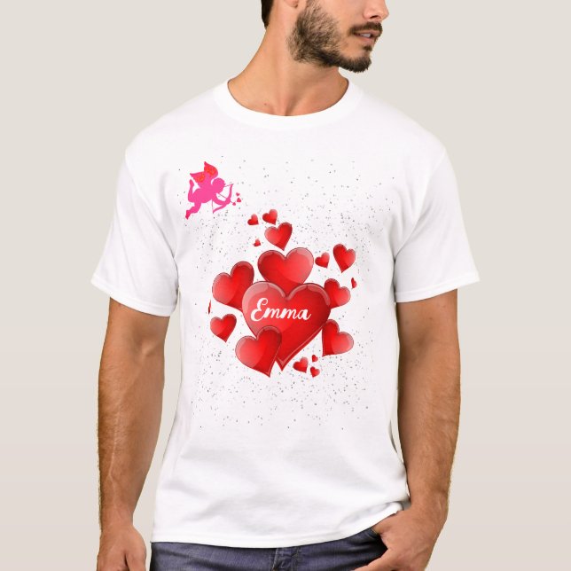 Camiseta Blue heart  romantic wallpaper (Frente)