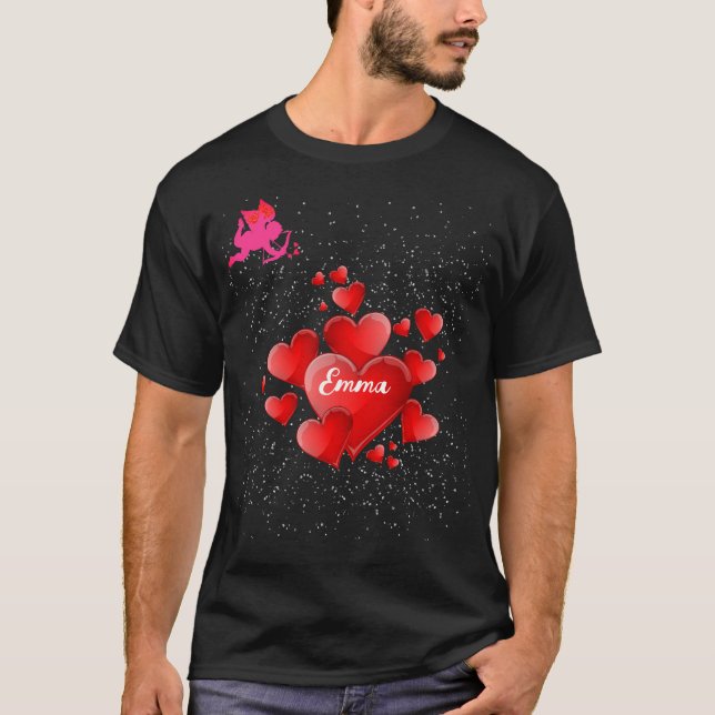 Camiseta Blue heart  romantic wallpaper (Frente)