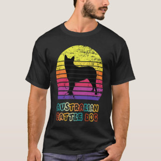 Camiseta Blue Heeler Australian Cattle Dog Pôr do Sol Vinta