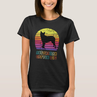 Camiseta Blue Heeler Australian Cattle Dog Pôr do Sol Vinta