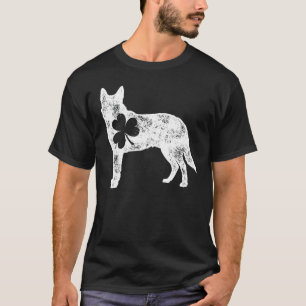 Camiseta Blue Heeler Dia de São Patrício Trevo Cão Australi