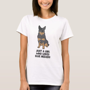 Camiseta Blue Heeler Dog Girl É Apenas Uma Menina Que Ama 