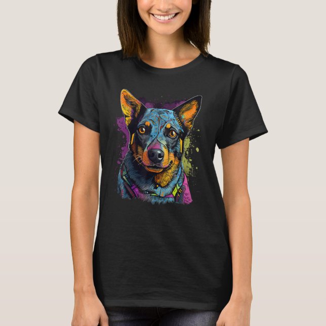 Camiseta Blue Heeler Geometry Australian Cattle Dog Mandala (Frente)