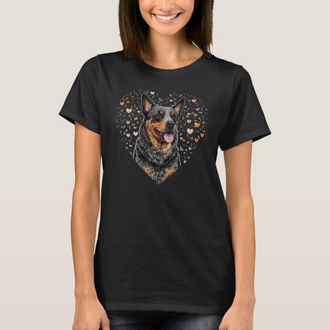 Camiseta Blue Heeler Love Heart on Australian Cattle Dog (Frente)