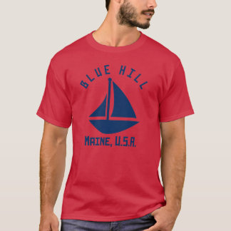 Camiseta Blue Hill Maine Barco Marinho Blue Text Abs