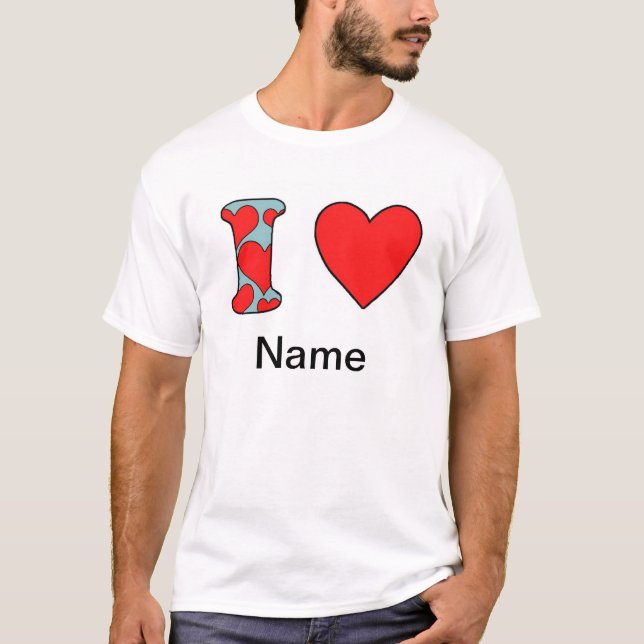 Camiseta blue i love costomized (Frente)