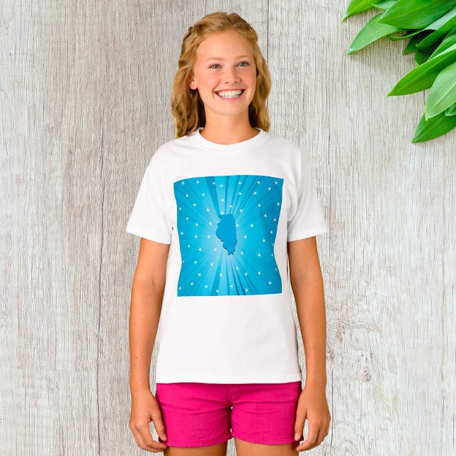 Camiseta Blue Illinois Girls T-Shirt (Criador carregado)