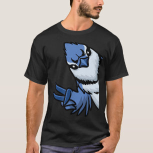 Camiseta Blue Jay Bird Cyanocitta Cristata do Lado T-Shir