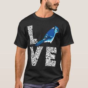 Camiseta Blue Jay Bird Love Leopard Steller's Jay Artístico