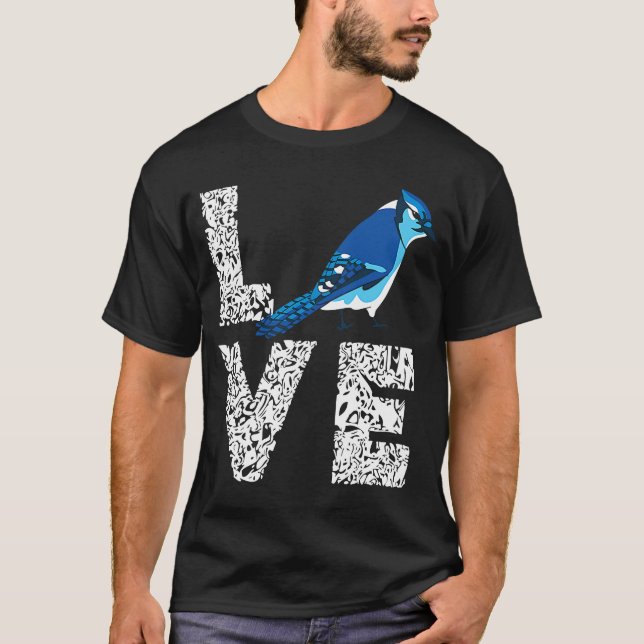 Camiseta Blue Jay Bird Love Leopard Steller's Jay Artístico (Frente)
