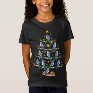 Camiseta Blue Jay Bird Xmas Lighting Blue Jay Christm