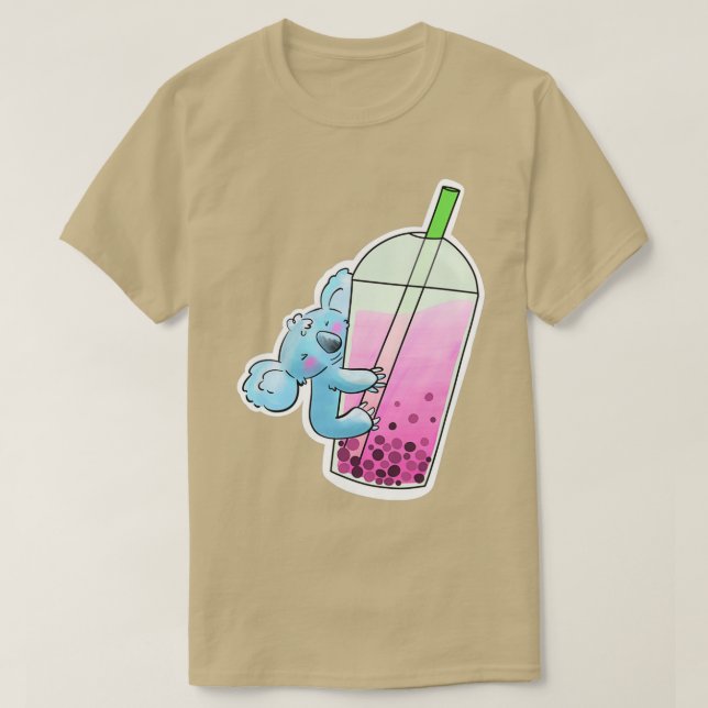 Camiseta Blue Koala ama Bubble Tea (Frente do Design)