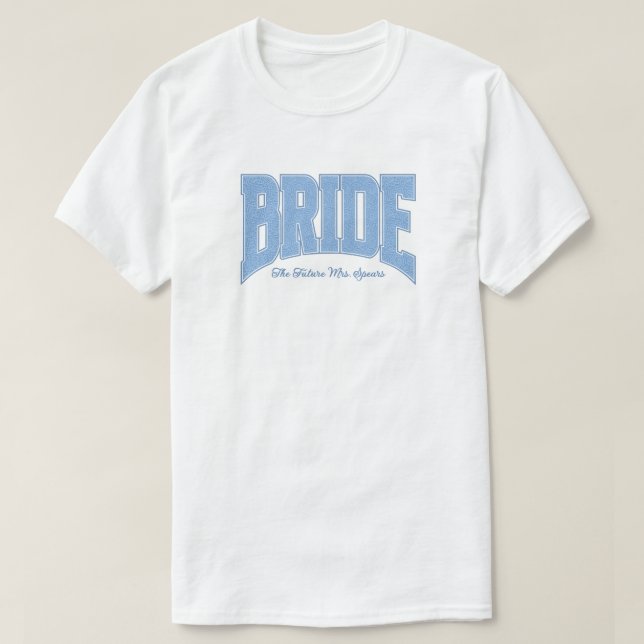 Camiseta Blue Lace BRIDE Engagement Shower Bach Party (Frente do Design)