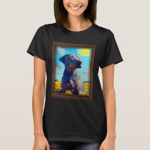 Camiseta Blue Lacy Pintura Flor de Girassol Mãe Flor