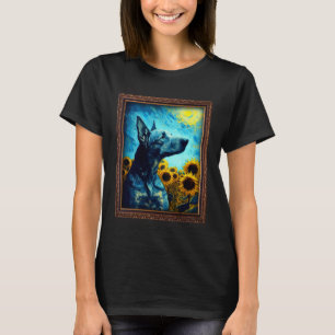 Camiseta Blue Lacy Pintura Flor de Girassol Mãe Flor