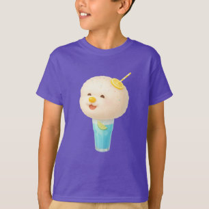 Camiseta Blue Lemon Float: Algodão Doce Bichon Sorridente