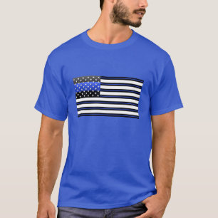 Camiseta Blue Line fino embandeira - estrelas, listras e