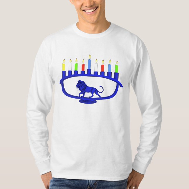 Camiseta Blue Lion Menorah (Frente)