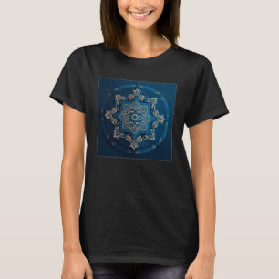 Camiseta Blue Mandala Divine Ilustração Única de Mulheres c