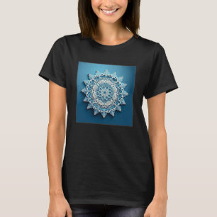 Camiseta Blue Mandala Divine Ilustração Única de Mulheres c