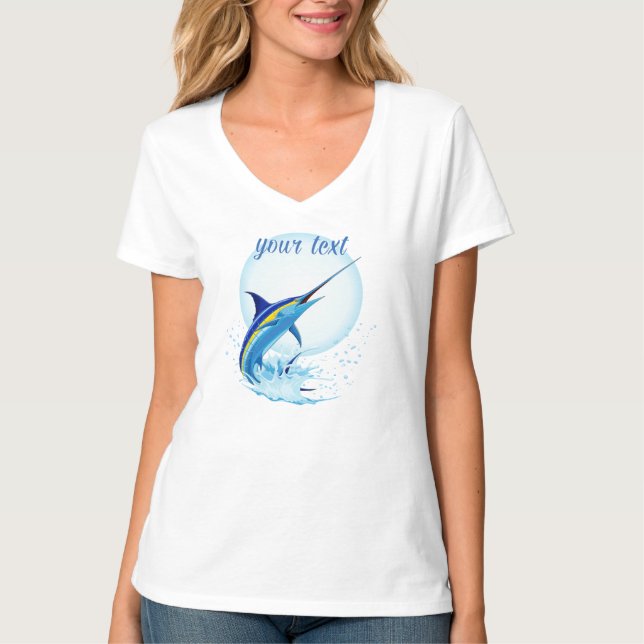 Camiseta Blue Marlin Jumping out of Ocean (Frente)