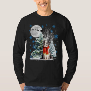 Camiseta Blue Merle Collie sob luz da lua Natal P