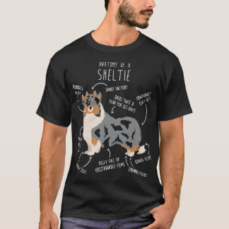 Camiseta Blue Merle Sheltie Shetland Sheepdog Anatomia 2