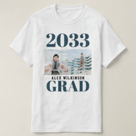 Camiseta Blue Modern Typography Simple 2 Photo Graduation