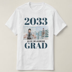 Camiseta Blue Modern Typography Simple 2 Photo Graduation
