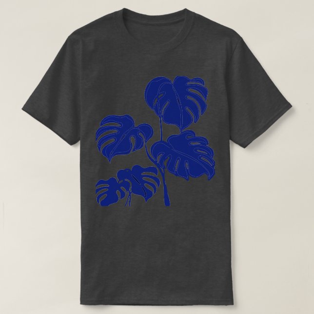 Camiseta Blue Monstera Swiss Cheese Plant Cut Out Style v2 (Frente do Design)