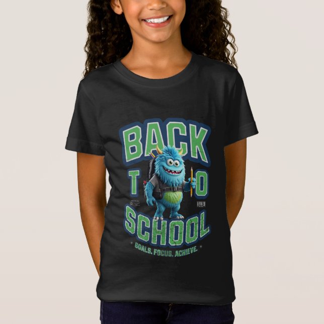 Camiseta Blue Monster's Back-to-School Mission! (Frente)