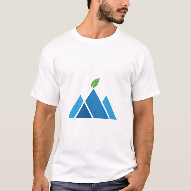 Camiseta Blue Mountain Leaf Nature Eco Adventure T-Shirt (Frente)