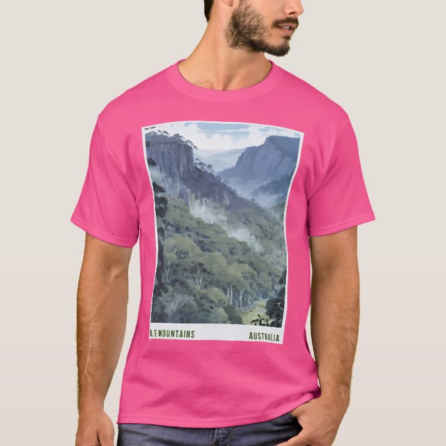Camiseta Blue Mounts Austrália Ativa (Frente)