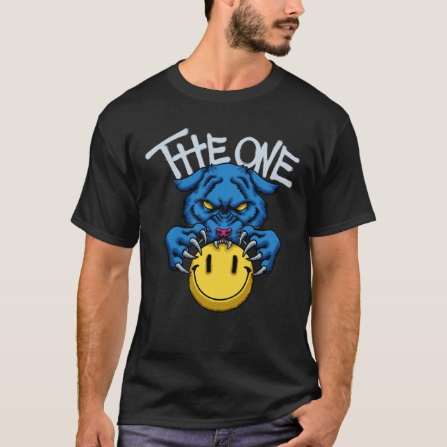 Camiseta Blue Panther with Smiley streetwear  (Frente)