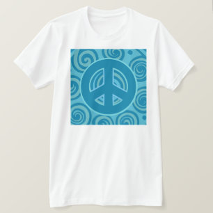 Camiseta Blue Peace Sign Design