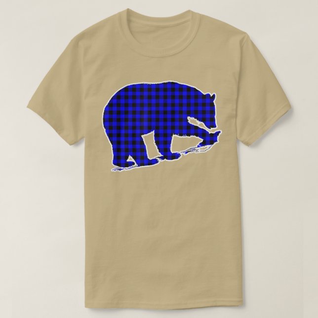 Camiseta Blue Plaid Bear 453  (Frente do Design)