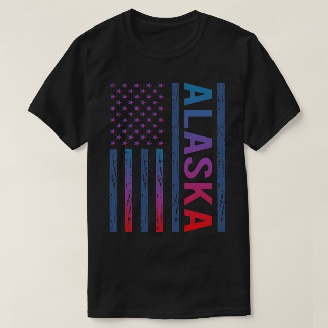 Camiseta Blue Red Flag Alaska TSirt (Frente do Design)