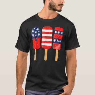Camiseta Blue Red White Sorvete EUA Bandeira Americana 4th